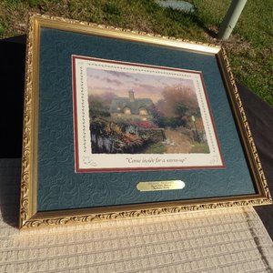 Thomas Kinkade Collectors Society Open Gate Sussex Framed Print with COA 14.5”